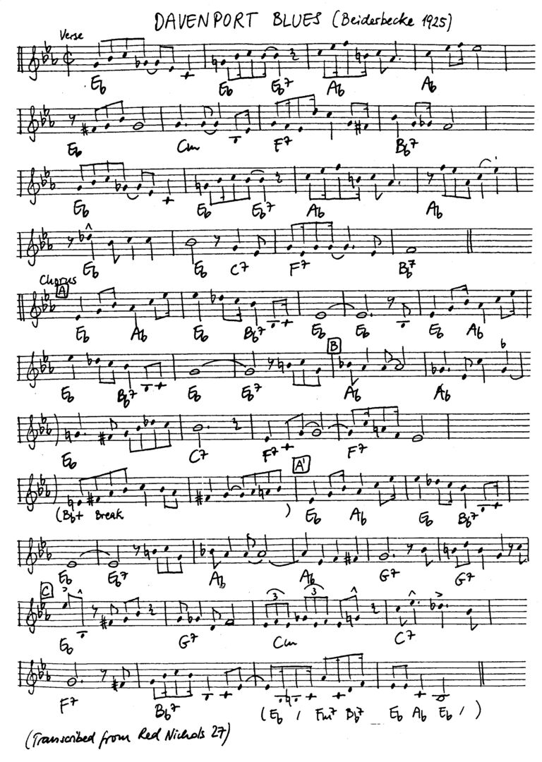 davenport blues leadsheet – book us for your next 20s or gatsby event